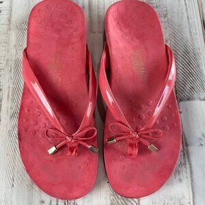 VIONIC BELLA Pink Flip Flop Bow Sandals Thong Women's Size 10 M